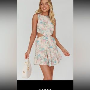 Selfie Leslie Jinx Open back flounce mini dress NWT